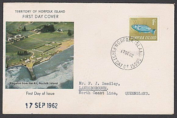 NORFOLK IS 1962 1/- Fish commem FDC.........................................M778