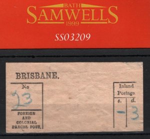 GB Australia *BRISBANE* Foreign & Colonial PARCEL POST LABEL {samwells}SS3209