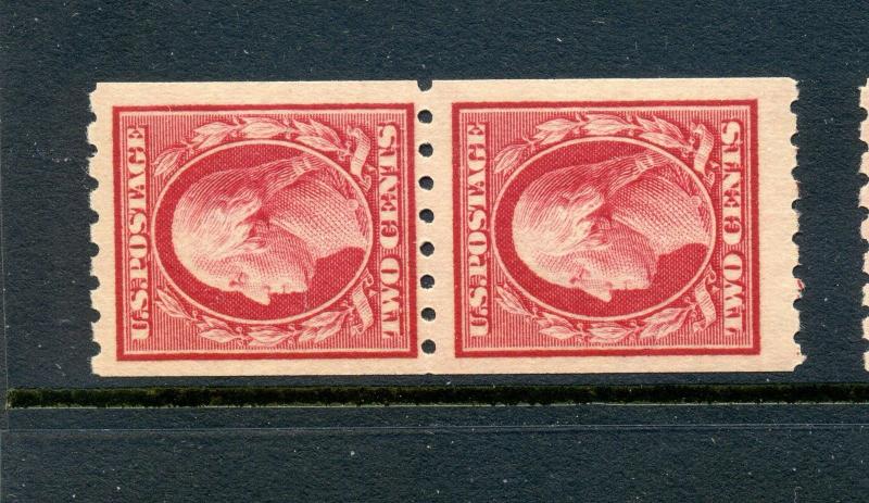 Scott #391 Washington Mint Coil Pair  of 2 Stamps NH (Stock #391-10)