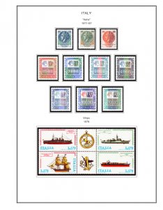 COLOR PRINTED ITALY 1966-1989 STAMP ALBUM PAGES (79 illustrated pages)