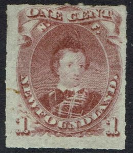 NEWFOUNDLAND 1876 PRINCE OF WALES 1C ROULETTED  