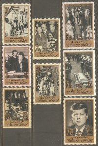 UMM AL QIWAIN Sc# 26 - 33 MNH FVF Set-8 General DeGaulle Kennedy