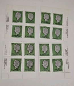Canada 1977 First Class Definitives  #789 MS Of Plate #1 MNH