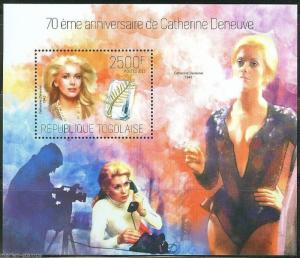 TOGO  2013 70th BIRTH ANNIVERSARY OF CATHERINE DENEUVE  SOUVENIR SHEET MINT NH