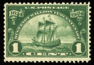 B678 U.S. Scott #614 1c Hugenot Walloon mint never hinged