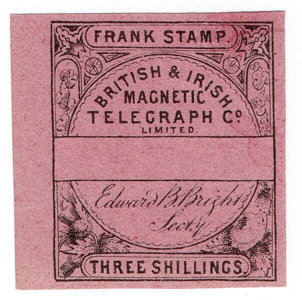 (I.B) British & Irish Magnetic Telegraph Company 3/- (no control) 