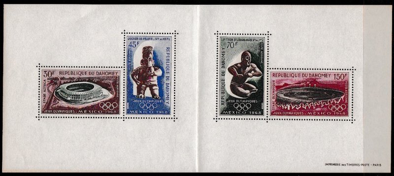 1968 Dahomey Scott C85-C88, C88a 19th Olympic Games MNH C88a folded see note