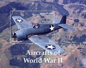 Grenada 2022 - World War II Airplanes - Souvenir Stamp Sheet - Scott #4438 - MNH