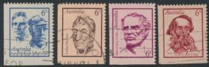 SG 479-482  Fine Used  Famous Australians  3rd Series - bottom left imperf ma...