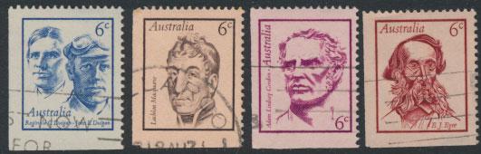 SG 479-482  Fine Used  Famous Australians  3rd Series - bottom left imperf ma...