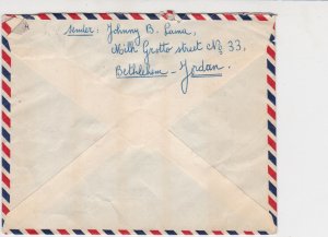 Hashemite Kingdom of Jordan Flight Airmail Man + House Stamps Cover Ref 29436 