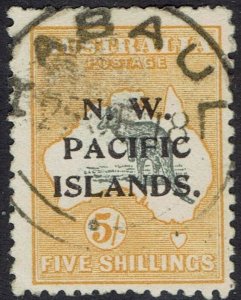 NWPI NEW GUINEA 1915 KANGAROO 5/- 2ND WMK USED