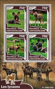 African Wild Dog Stamp Lycaon Pictus Souvenir Sheet MNH #6010-6013