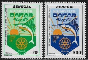 Senegal #603-4 MNH Set - Dakar Alizes Rotary Club - Fishing - Marlin