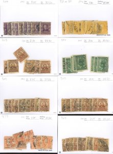 U.S. #302, 381, 303, 397, 379 SET OF USED STAMPS/MIXED CONDITION