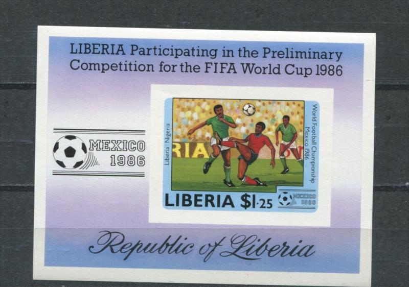 Liberia 1986 Sheet Imperf. MNH Soccer(Football) Cup World Championship Proof