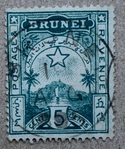 Brunei 1895 5c Star and Crescent local, used. SG 5. Scott A5, CV $20.00