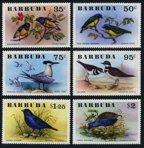 Barbuda 238-243,MNH.Michel 261-266. Birds 1976.Banana-quit,Euphonia,Killdeer,