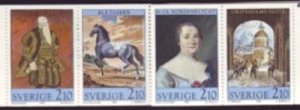 Sweden Sc 1646-1649 1987 Paintings from Gripsholm Castle  stamp set mint NH