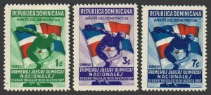 Dominican Republic 326-328, MNH. 1st National Olympic Games, 1937. Discus.