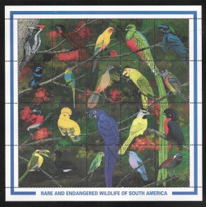 Guyana 2379 Endangered Birds m/s MNH 2022 Scott c.v. $17