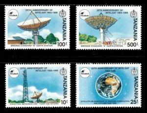 Tanzania 1991 - Intelsat, 25th Anniversary - Set of 4v - Scott 739-42 - MNH