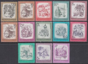 AUSTRIA Sc # 964-75 MNH PART SET of 13 VAL - VARIOUS SITES & SCENES