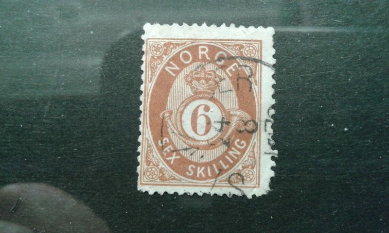 Norway #20 used pulled corner perf e1912.6039