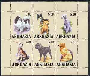 Abkhazia 1999 Dogs #2 perf sheetlet containing set of 6 v...