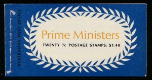 AUSTRALIA 514a-517a PRIME MINISTERS $1.40 BOOKLET 1972