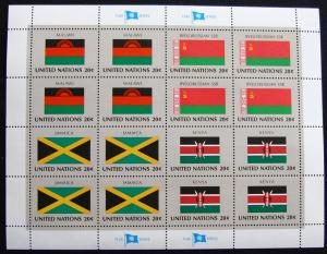 UN #403-406 MNH Sheet of 16, Flags L10 