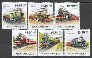 Wb2354 2011 Mozambique Transport Steam Trains Locomotives #5295-0 Set Mnh