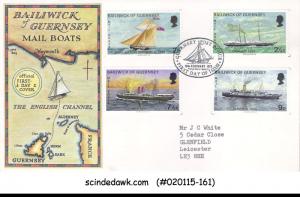 BAILIWIXK OF GUERNSEY - 1972 MAIL BOATS / SHIP - 4V - FDC