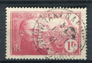 FRENCH COLONIES; MADAGASCAR early 1938 Laborde issue used 1F. POSTMARK