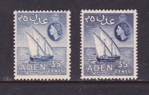 Aden 1962 QEII SG 57 (MH) and 57a (MH)