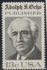 #1700, Single. Adolph S Ochs MNH, '.13'