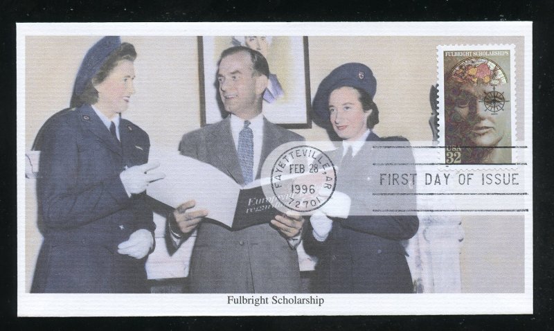 US 3065 Fullbright Scholarships 50th Anniv. UA Mystic cachet FDC