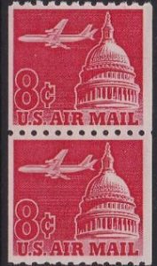 C65 Jet Airliner Over Capital Coil Pair MNH