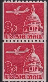 C65 Jet Airliner Over Capital Coil Pair MNH