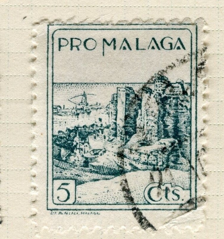 SPAIN; 1930s early Civil War period fine used Local issue, Malaga