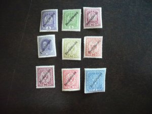 Stamps-Austria-Scott#181,182,184,189,190,193-196-Mint N Hinged Set of 9 Stamps