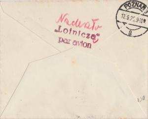 POLOGNE / POLAND 1929 (May 17) SPECIAL Air Mail Flight Cover WARSAW-POZNAN