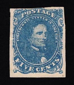 GENUINE CONFEDERATE CSA SCOTT #4 STONE-2 EXPERTLY PLATED TO POSTION #45 MINT OG 