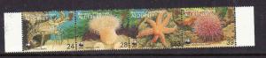 Guernsey-Alderney-Sc#69-Unused NH strip of 4-Marine Life-WWF-1993-