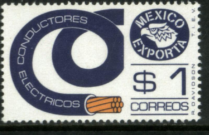 MEXICO EXPORTA 1114, $1P ELECTRICAL COND. UNWMKD PAPER 1 MNH