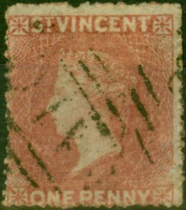 St Vincent 1861 1d Rose-Red SG1 Good Used