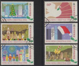 Hong Kong 1990 Christmas Stamps Set of 6 Fine Used