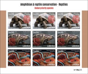 LIBERIA 2023 PACK 10 IMPERF SHEETS - REPTILES TURTLE TURTLES CHAMELEON SNAKE MNH-