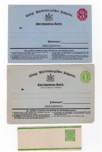 GERMANY WURTTEMBERG LOVELY LOT MINT POSTAL STATIONARIES SEE SCANS