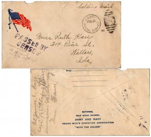 United States A.E.F. World War I Soldier's Free Mail 1917 U.S. Army Postal Se...